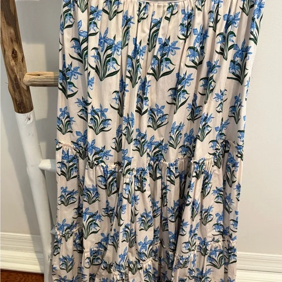 Agua by Agua Bendita Blue and White Floral Midi Dress - Picture 3 of 5